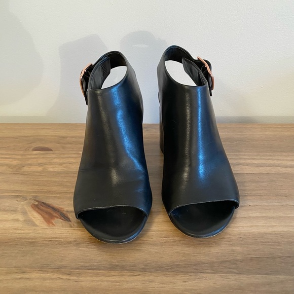 Alexander Wang Black Leather Peep Toe Sandal Bootie - Picture 3 of 9